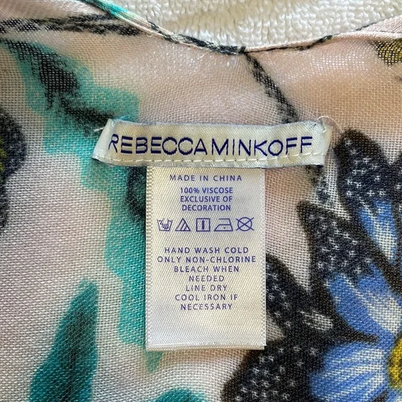 REBECCA MINKOFF Blush Pink and Navy Oversize Kimono. One Size - Picture 7 of 8